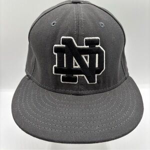 Notre Dame Fighting Irish NCAA New Era Size 7 1/2 Green Fitted Baseball  Hat